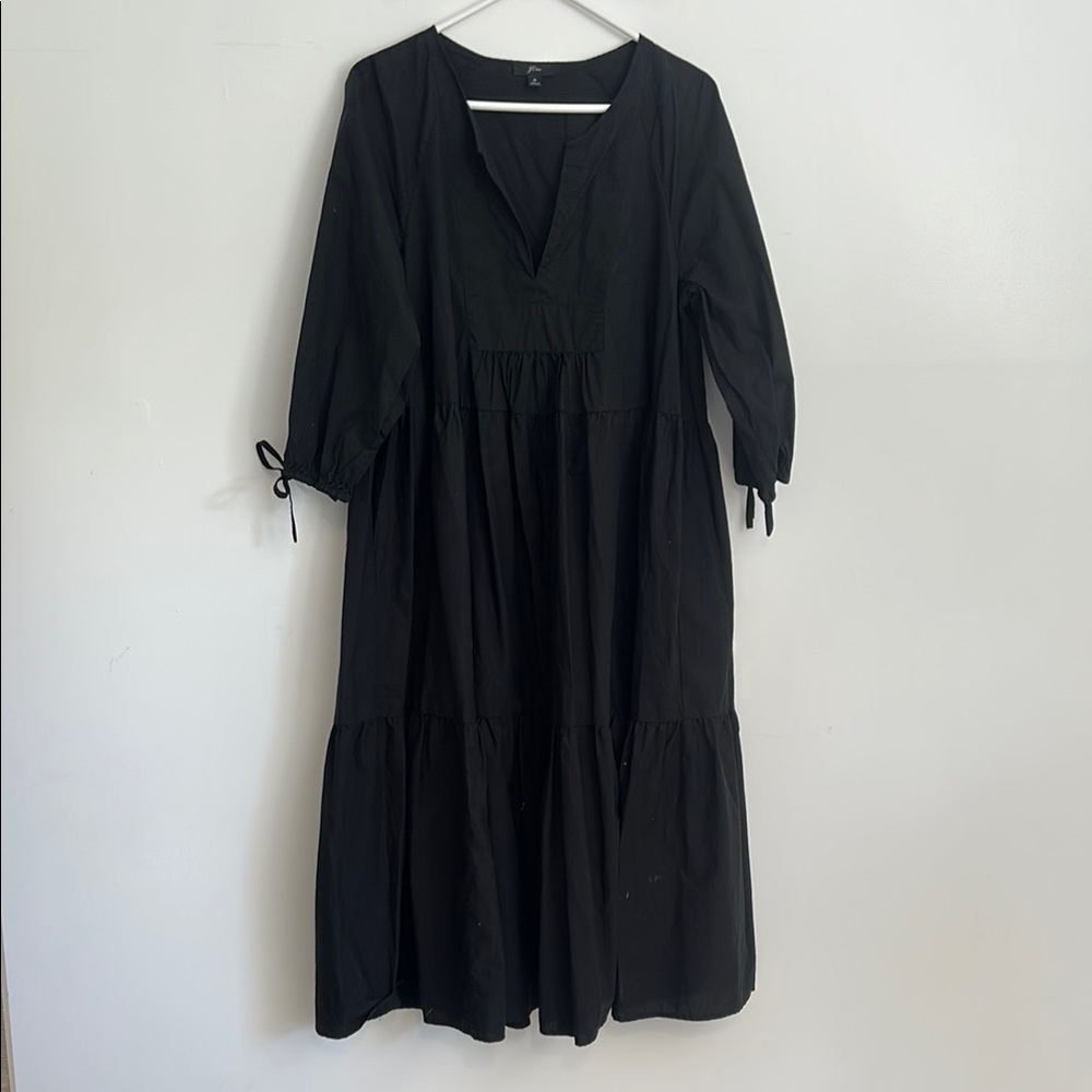 J. Crew Elegant Black Midi Dress